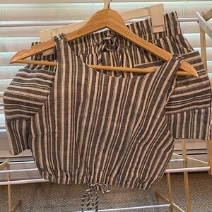 HYFVE Black and White Striped Tank Top